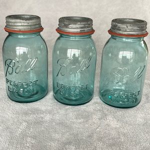 Set of 3 Vintage Ball Blue canning jars